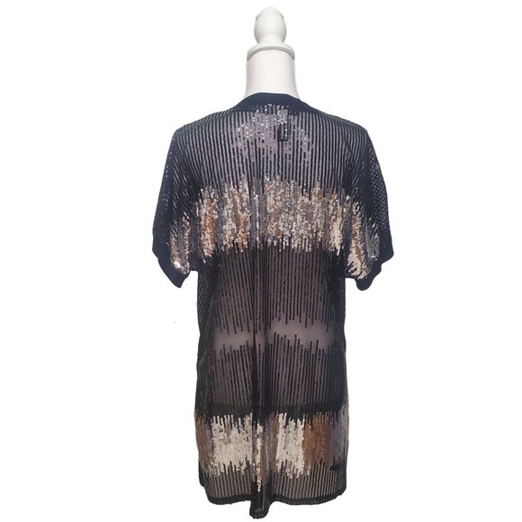 I.N.C International Concepts Women's Sequin V-Neck Pullover Sheer Top Size XL - Picture 3 of 12